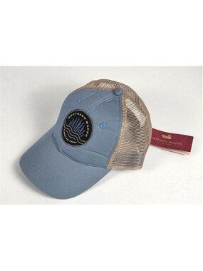 Southern Marsh Trucker Hat Cattail Patch Breaker Blue Mesh Snapback Cap M/L